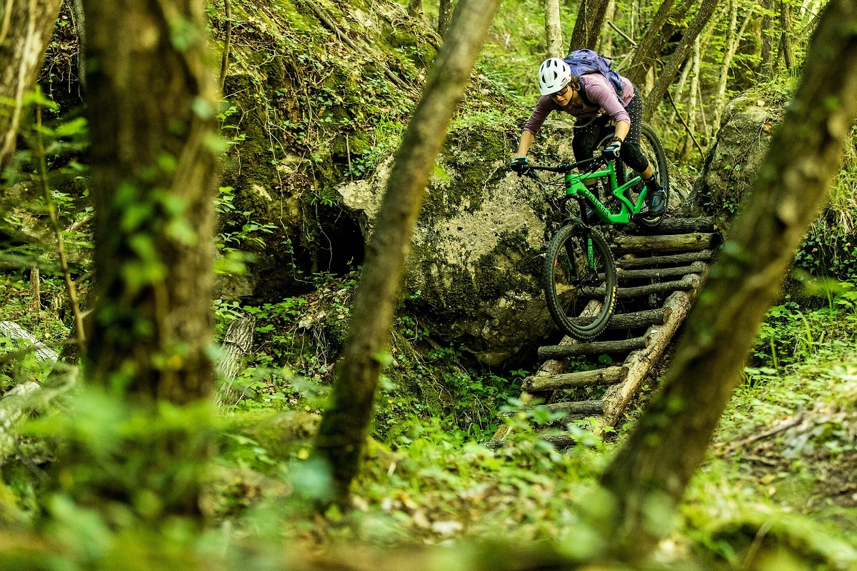 Nicole Formosa riding singletrack